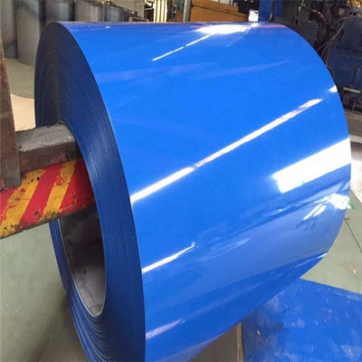 ASTM RAL Renkli 8-35um PPGI Bobin 600 - 1250mm Ön Boyalı Mavi Çelik