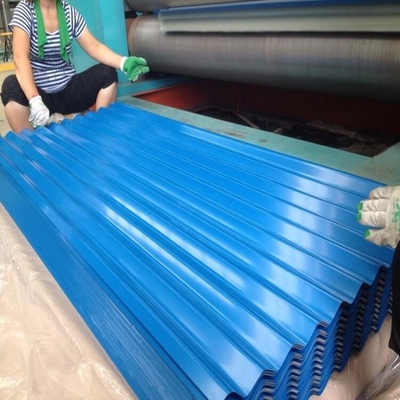 0.4mm-3.0mm Kalınlık PPGI Çatı Kaplama Levhası Galvanizli Oluklu 600mm-1250mm Genişlik
