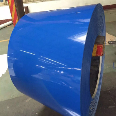 ASTM RAL Renkli 8-35um PPGI Bobin 600 - 1250mm Ön Boyalı Mavi Çelik