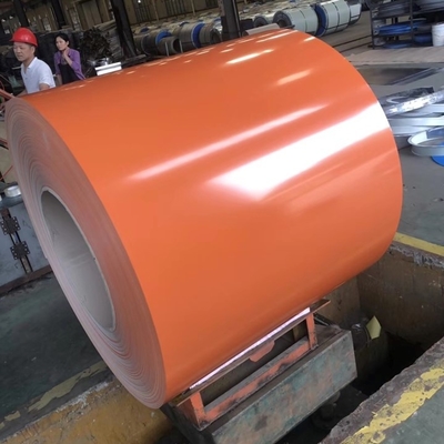 Çatı Kaplama için Turuncu PPGI Bobin 30-275g / M2 Boyalı Renk Kaplı Çelik Rulo