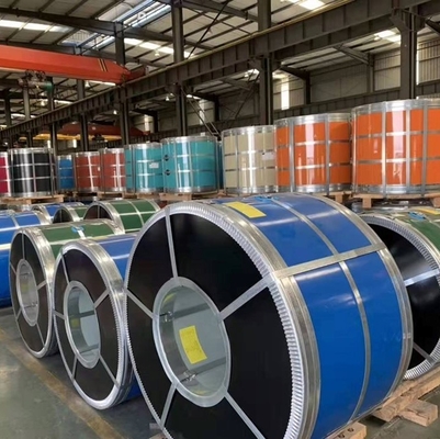 Kaplamalı Renkli Galvanizli Çelik Rulolar 5-10um Arka Taraf Kaplama ID 508 / 610mm